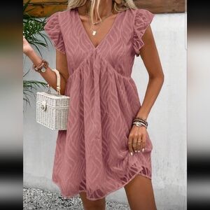 Dusty pink babydoll dress